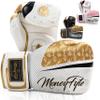 Boxing Gloves for Men & Women - Boxing, Kickboxing, Muay Thai, MMA, Training & Sparring - Punching Bag & Heavy Bag Gloves - MoneyFyte (White/Gold, 12 oz) view 1