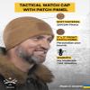 2SBR 2SABERS Fleece Winter Warm Watch Cap - Mens Outdoor Cold Weather Skull Beanie Hat Black (US, Alpha, X-Large, Coyote Patch Panel) view 2