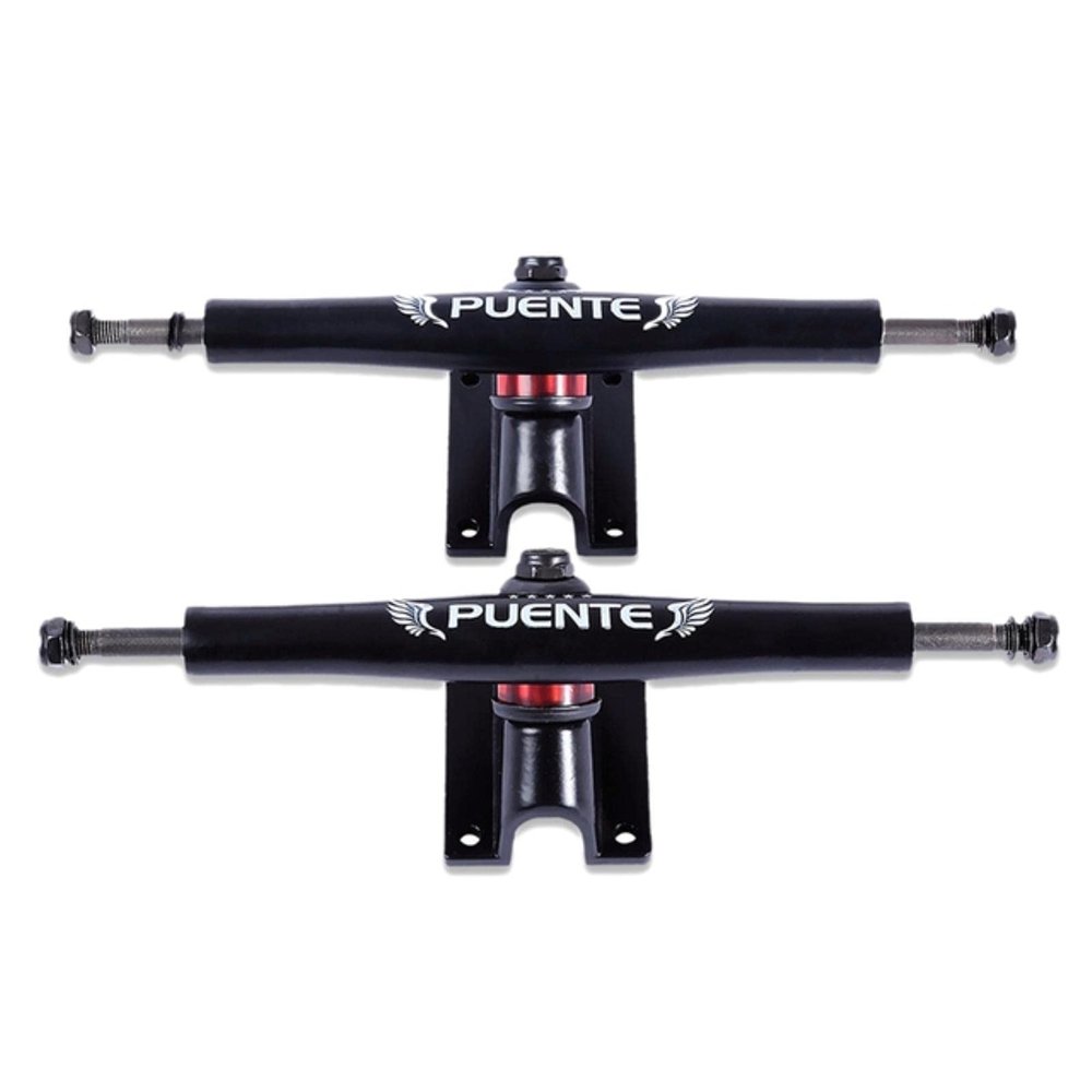 FEBRONG Skateboard Accessories 2Pcs Generic 7 Inch Bracket Truck Shock Resistant Trucks Parts-Black