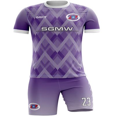 ORKY Custom Men Soccer Jersey with Short, Women Personalized Name Number Sport Shirt, Boys Girls Training Uniform Full Kit(Purple 2XLarge)