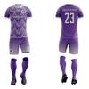 ORKY Custom Men Soccer Jersey with Short, Women Personalized Name Number Sport Shirt, Boys Girls Training Uniform Full Kit(Purple 2XLarge) view 2