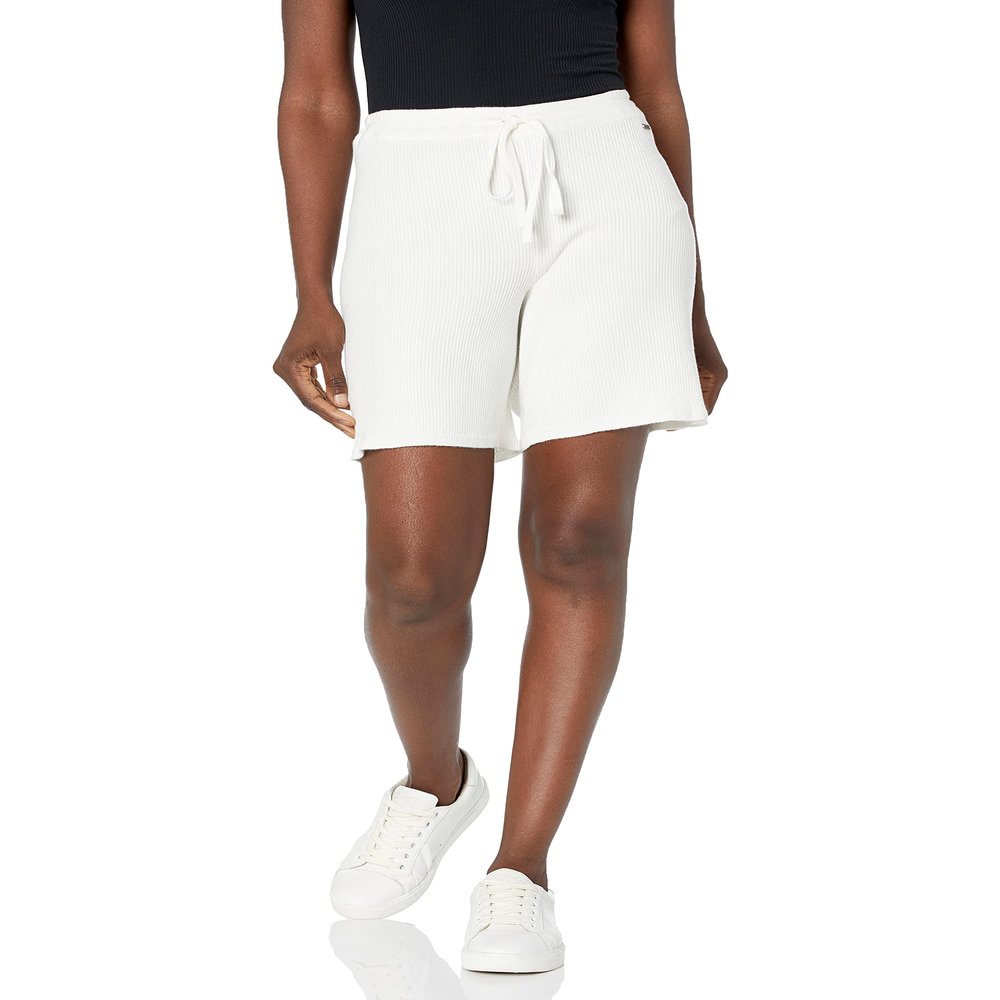 GUESS Women's Charli Sweater Bermuda Short, Cream White, Small