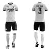 ORKY Custom Men Soccer Jersey with Short, Women Personalized Name Number Sport Shirt, Boys Girls Training Uniform Full Kit(White Gray 120cm) view 2