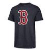 47 MLB Men's Team Color Distressed Imprint Primary Logo Wordmark Short Sleeve Baseball T-Shirt - Boston Red Sox Navy Small view 1