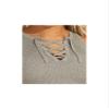 GUESS Women's Sleeveless Sydney Lace-Up Sweater, Light Heather Grey Multi, Extra Large view 3