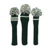 Sunfish Knit Wool Golf Headcover Set Driver Fairway Hybrid Green and White view 1