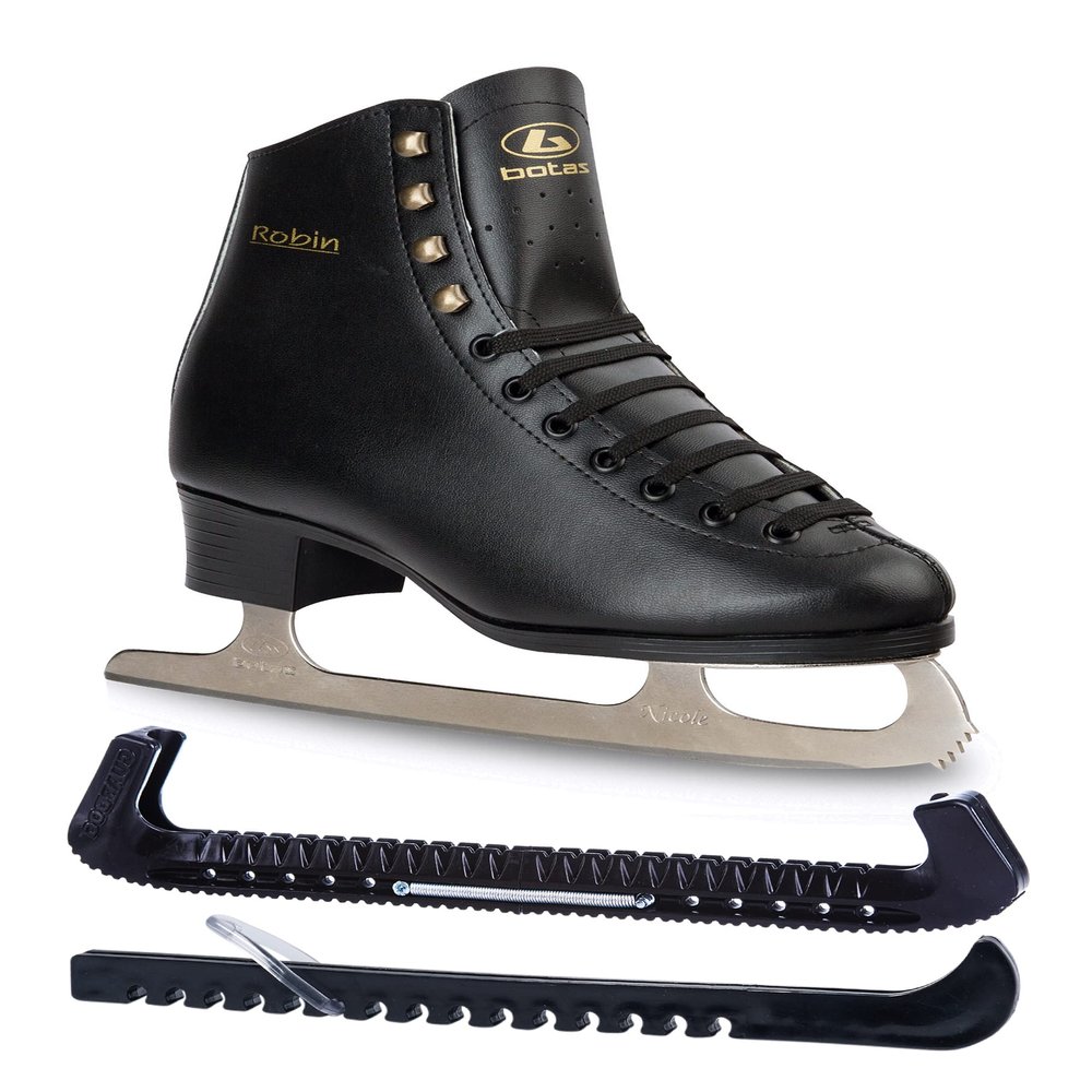 Botas Robin/Figure Ice Skates for Men, Boys/Size: Adult 10.5 Bundle with Skate Guards