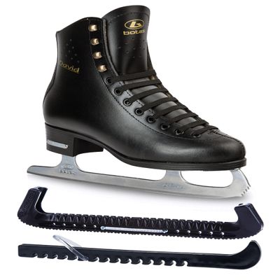 Botas David/Figure Ice Skates for Men, Boys/Size: Adult 6.5 Bundle with Skate Guards
