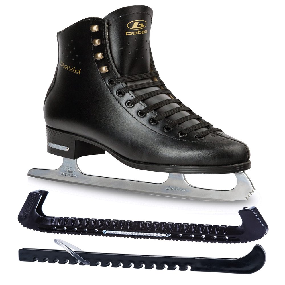 Botas David/Figure Ice Skates for Men, Boys/Size: Adult 6.5 Bundle with Skate Guards
