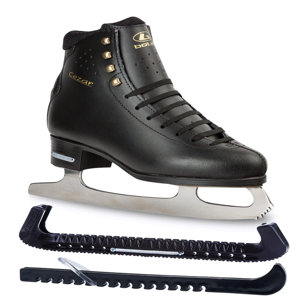 Botas CEZAR/Figure Ice Skates for Men, Boys/Size: Adult 12 Bundle with Skate Guards