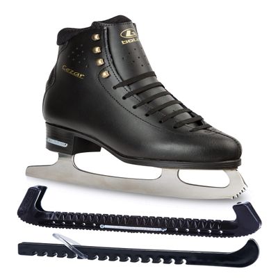 Botas CEZAR/Figure Ice Skates for Men, Boys/Size: Adult 10.5 Bundle with Skate Guards