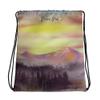 Golden Sunrise on Mountains Painting Collection print, Drawstring bag view 1