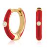 14K Gold Plated Sterling Silver Enamel Color Huggie Hoop Earrings for Women  Wide Range of Vibrant Color Options Available view 1