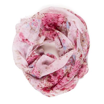 MIMOSITO Infinity Scarfs for Women Lightweight Floral Flower Fall Winter Fashion Wrap Shawl (M-INF-P077-Pink)