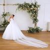 EllieHouse Long Tulle Shoulder Bridal Cape Wedding Veil Cloak Ivory 3M view 3
