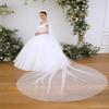 EllieHouse Long Tulle Shoulder Bridal Cape Wedding Veil Cloak Ivory 3M view 4