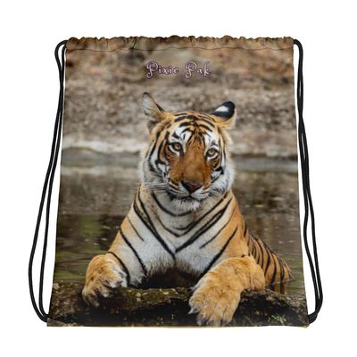 Jungle Pixie Moody Tigress Collection print, Drawstring bag