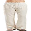 Men's Long Pants Soft Plus Size Pants with Elastic Waist Drawstring Dark Green view 2
