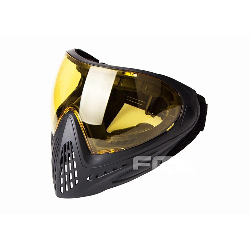 FMA Paintball Airsoft Full Face Mask Anti-Fog Goggle F1 Single Layer Lens Protective Mask (Yellow)