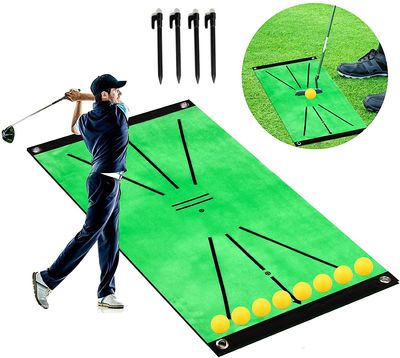Golf Training Mat,Golf Training Swing Detection Pad Golf Hitting Mat Portable Golf Putting Practice Aids Equipme for Home, Office,Backyard, Garden,Courtyard etc