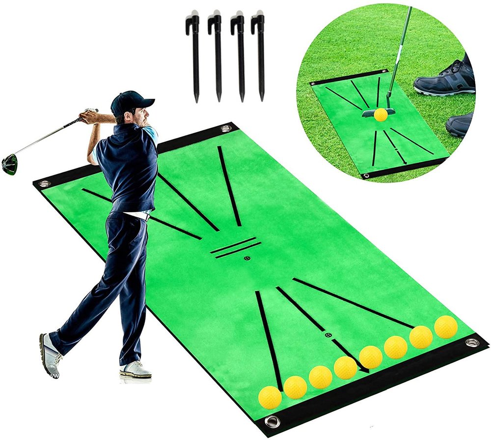 Golf Training Mat,Golf Training Swing Detection Pad Golf Hitting Mat Portable Golf Putting Practice Aids Equipme for Home, Office,Backyard, Garden,Courtyard etc