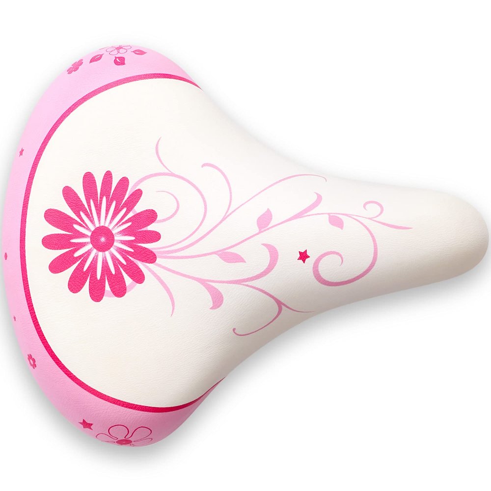 AVASTA Kids Bike Seat Bicycle Saddle for Girls & Boys Waterproof Wide Soft Bike Cushion Dual Shock Absorbing Kids Bike Accessories Fit for 12 14 16 18 20 inch Mountain Road BicycleWhite
