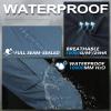 33,000ft Women's Rain Pants, Waterproof Lightweight Breathable Rain Overall Hiking Pants Gray Blue view 3