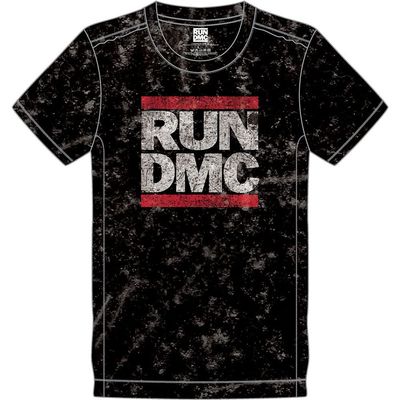 Run DMC Unisex Tee (Snow Wash): Logo - Medium - Black