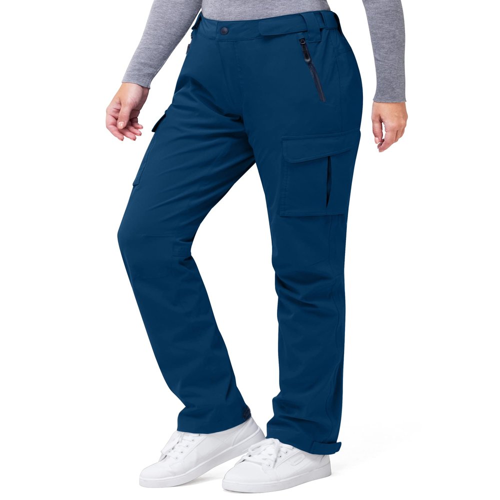 33,000ft Women's Rain Pants, Waterproof Lightweight Breathable Rain Overall Hiking Pants Dark Blue