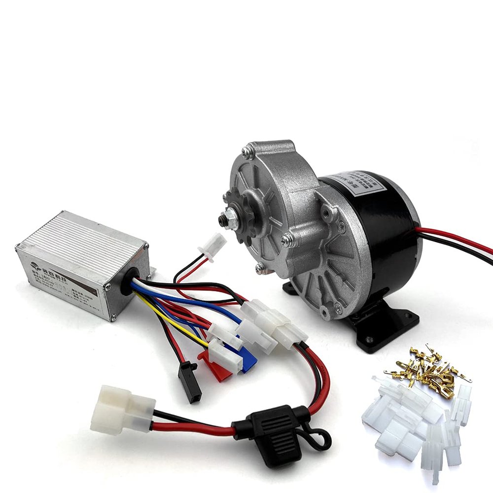 250W Brush Motor with Motor Controller and Fuse Cable 9T Gear Motor Has Flat Mounting Support (36V 250W kit)
