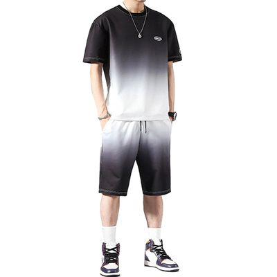 Mens Jogging Suit Set 2 Piece Outfits Shorts Tracksuit Set Running Workout Sport Suits