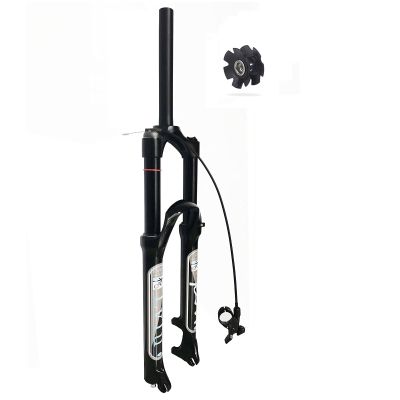 LvTu 26/27.5/29 Travel 140mm Air Suspension Fork, QR 9mm Straight/Tapered Tube XC AM Mountain Bike Front Forks (Color : Straight Remote Lock, Size : 26 inch)