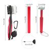 VIPMOON Golf Club Cleaner Kit, 2 Pcs Groove Sharpener Regrooving Tool and 1 Pcs Retractable Club Cleaner Brush, Portable Groove Sharpener Tool for All Golf Irons for Men (Red) view 2