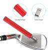VIPMOON Golf Club Cleaner Kit, 2 Pcs Groove Sharpener Regrooving Tool and 1 Pcs Retractable Club Cleaner Brush, Portable Groove Sharpener Tool for All Golf Irons for Men (Red) view 4