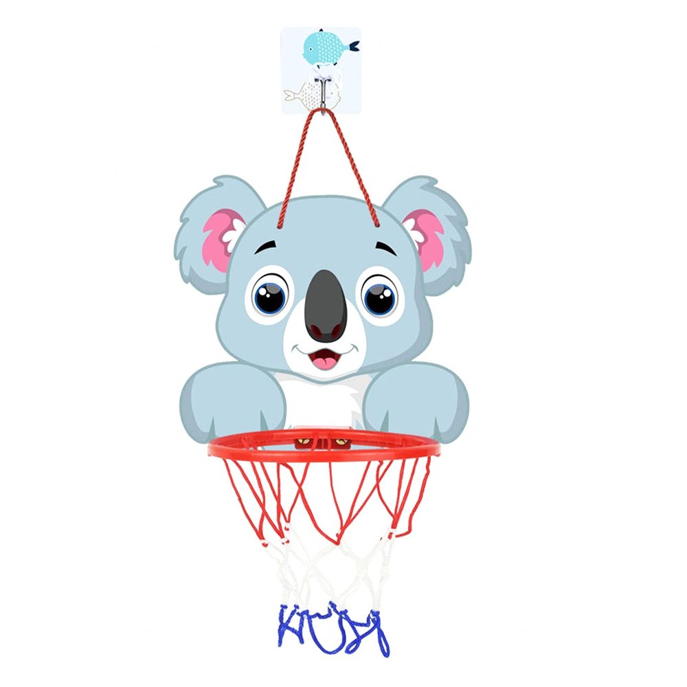 Basketball Rim Children's Cartoon Basketball Box, Foldable Non-Perforated Bedroom Basketball Board, Easy to Install (Color : Koala, Size : Style3)