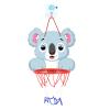 Basketball Rim Children's Cartoon Basketball Box, Foldable Non-Perforated Bedroom Basketball Board, Easy to Install (Color : Koala, Size : Style3) view 1