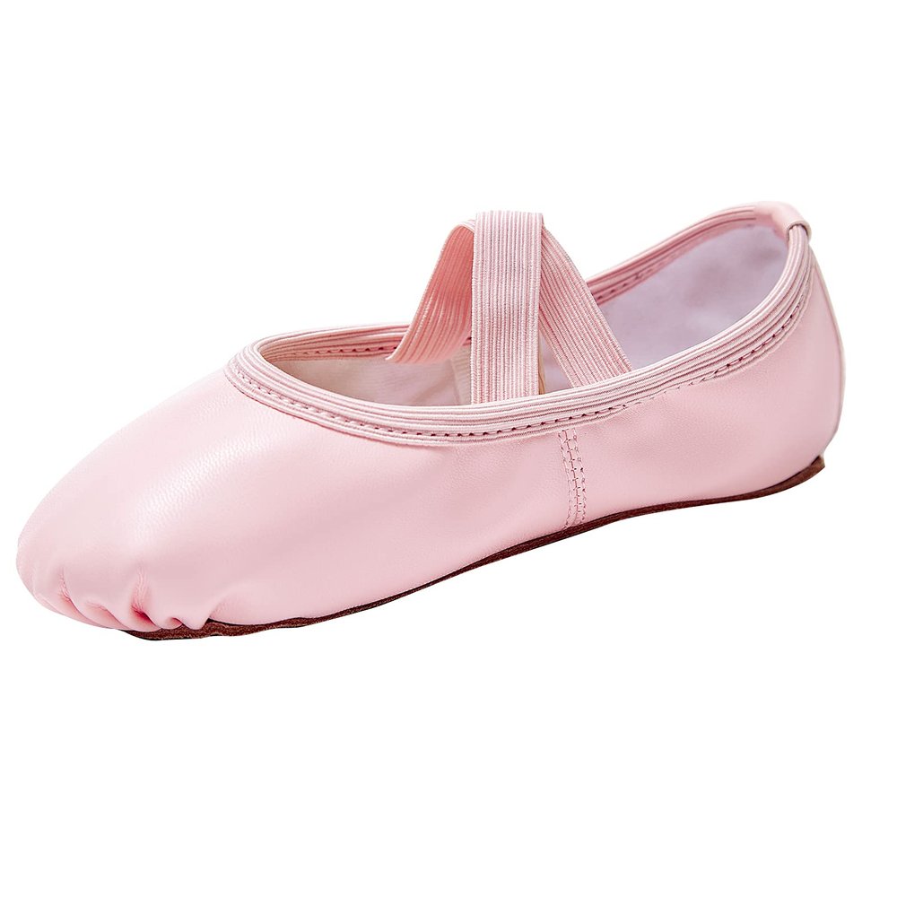 Stelle Ballet Shoes for Girls Soft Leather Dance Slippers Ballerina Shoes(Pink,12ML)