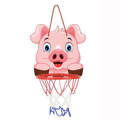 Basketball Rim Children's Cartoon Wall-Mounted Basketball Hoop, Foldable for Easy Storage of Basketball Boards (Size : Style3)