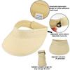 Straw Sun-Visor-Hats for Kids, Summer Straw Beach Hat Cap for Toddlers (Beige, Medium) view 3