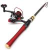 Red Lure Rod Fishing Reel Combination, Rod Reel Combos, Bait Bass Rod and 13BB Fishing Reel Set, Carbon Fiber Portable Rod, Foldable Trout Fishing Rod, Pescal 1.8m-2.7m ZYHYD view 1