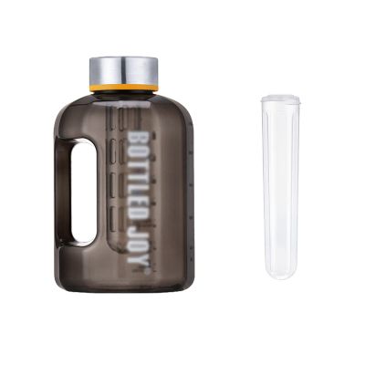 2.2L Water Bottle, BPA Free Large Sport Water Jug with Motivational Time Marker Reminder Leak-Proof Drinking Half Gallon Water Bottle for Camping Sports Workouts and Outdoor(Color:Black)