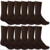 Yacht & Smith 6 Pairs Of Thermal Diabetic Crew Socks For Unisex, Soft Marled, Ringspun Cotton, Seamless Toe, Loose Top, Bulk (12 Pairs Mens Brown, Mens (10-13)) view 1