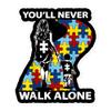 Autism Mom You'll Never Walk Alone Support Autism Son Sticker, White view 1