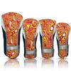 Taboo Fashions Monaco Golf Club Covers for Women - Numbered Golf Headcovers Set for Driver, Fairway and Hybrid Clubs - Weather Resistant, Pack of 4 (Orange Lava) view 1