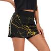 Womens Sports Skort Black Gold Marble Summer Athletic Tennis Skirt Golf Skorts with Pockets view 1