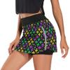 Womens Sports Skort Fleur De Lis Flowers Summer Athletic Tennis Skirt Golf Skorts with Pockets view 2