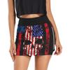 BGXW Womens Sports Skort American Flag Skull Pride Summer Athletic Tennis Skirt Golf Skorts with Pockets view 3