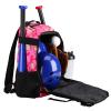 ZOEA Baseball Bat Bag Backpack, T-Ball & Softball Equipment & Gear for Youth, Large Capacity Holds 2 Bats, Helmet, Gloves, Cleats, Helmet Holder and Includes Fence Hook (Pink) view 2