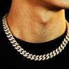 HIPBLING Cuban Link Chain Female Diamond Gold Miami Cuban Necklace Iced Out Chain 8mm 20 inch Hip Hop Rapper Jewelry Gift for Men Women view 3