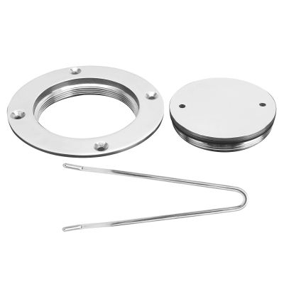 Yctze Deck Plate, 3in Stainless Steel Deck Hatch Cover Stainless Steel Inspection Hatch With Key For Marine Boat Hardware Accessory